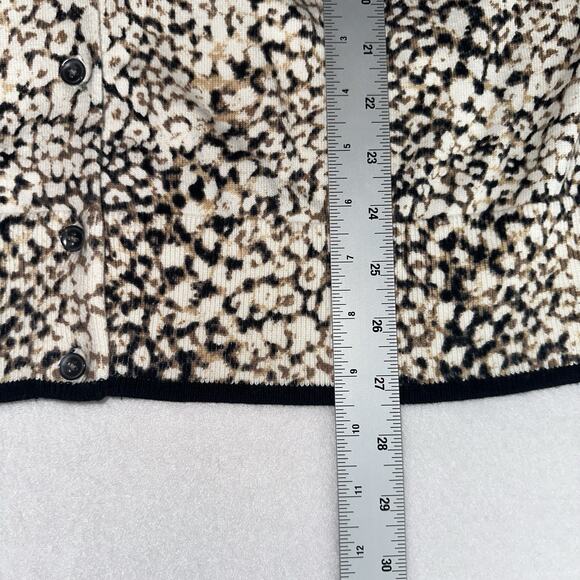 Lands’ End Women’s Supima Cotton Leopard Print Cardigan Sweater 2X 20W-22W - Picture 9 of 13